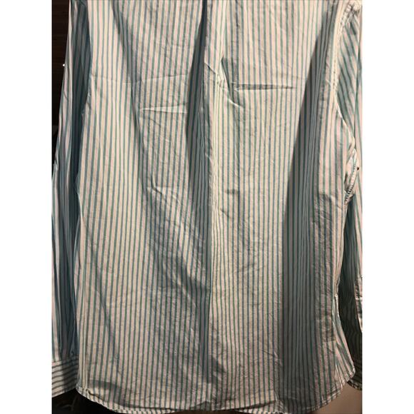 Ralph Lauren Men’s L White Blue Striped Long Sleeve Button Down Cotton Shirt - Picture 12 of 12